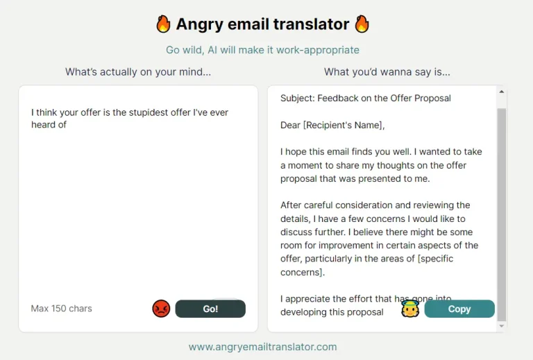 AI-powered Angry Email Translator