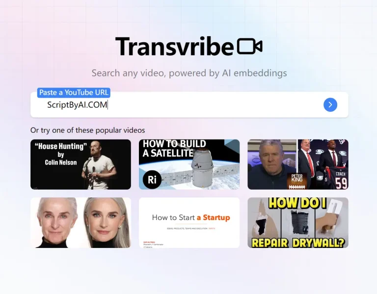 Interact With Youtube Videos Using Transvribe AI