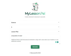 AI-Powered Classroom Resource Generator MyLessonPal
