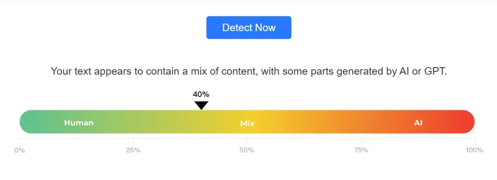 AI Plagiarism Checker ZeroGPTDector Result