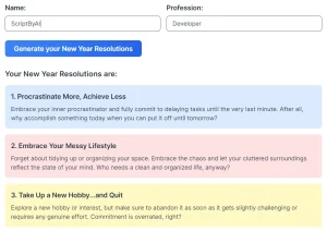 Generate Hilarious New Year's Resolutions With AI