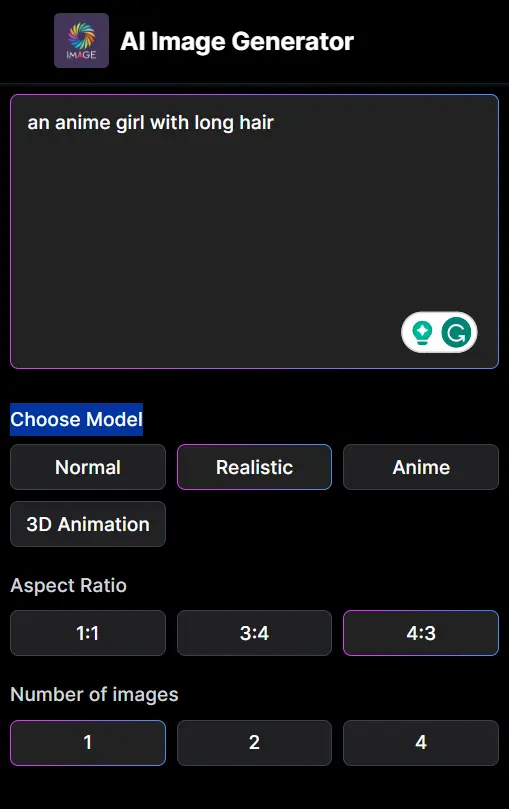free image generator settings