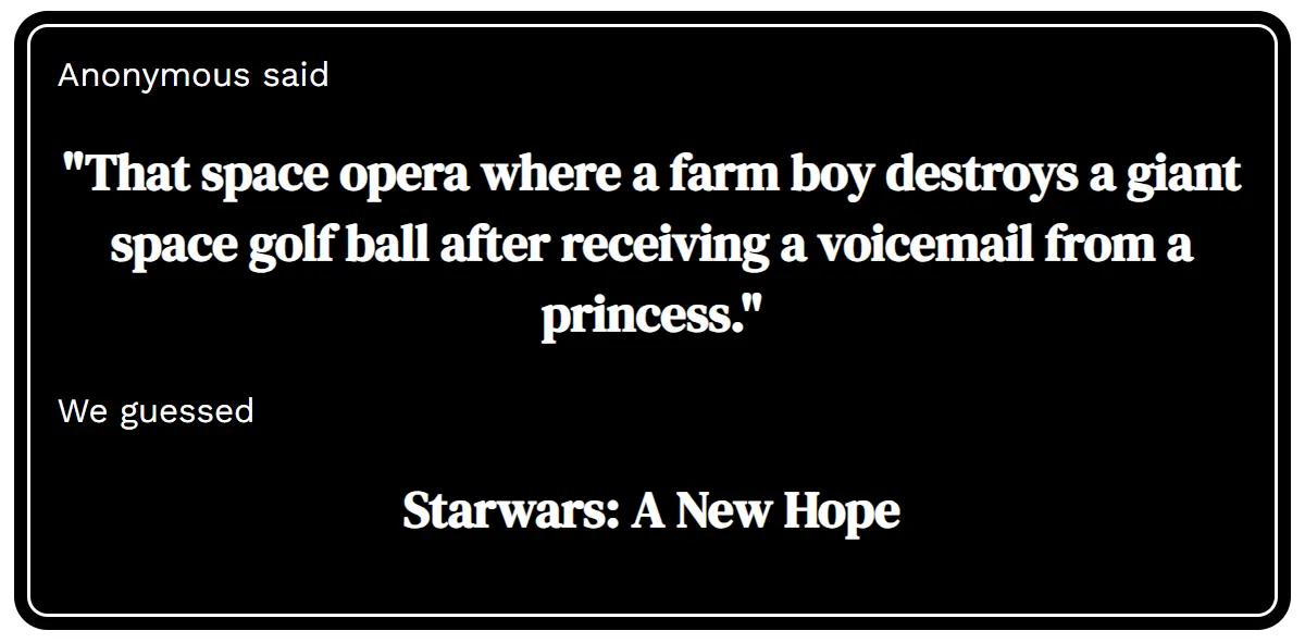 Find Any Movie From Your Description GuessMyMovie