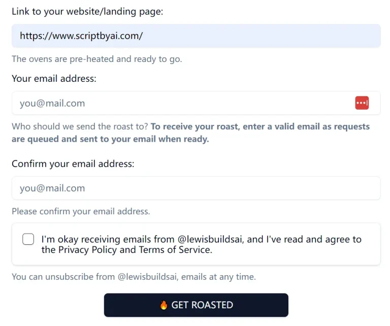 Get An AI Roast to Optimize Your Landing Page for Conversions