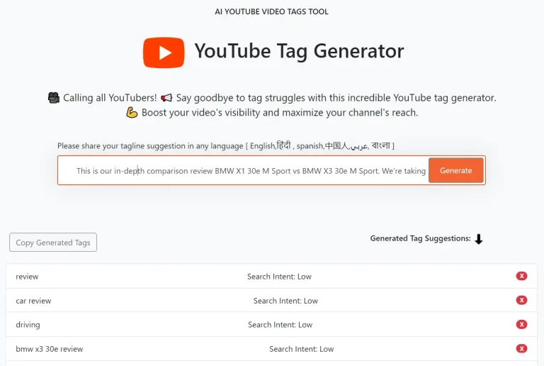 Maximize Your YouTube Reach with TagifyNow's Tag Generator