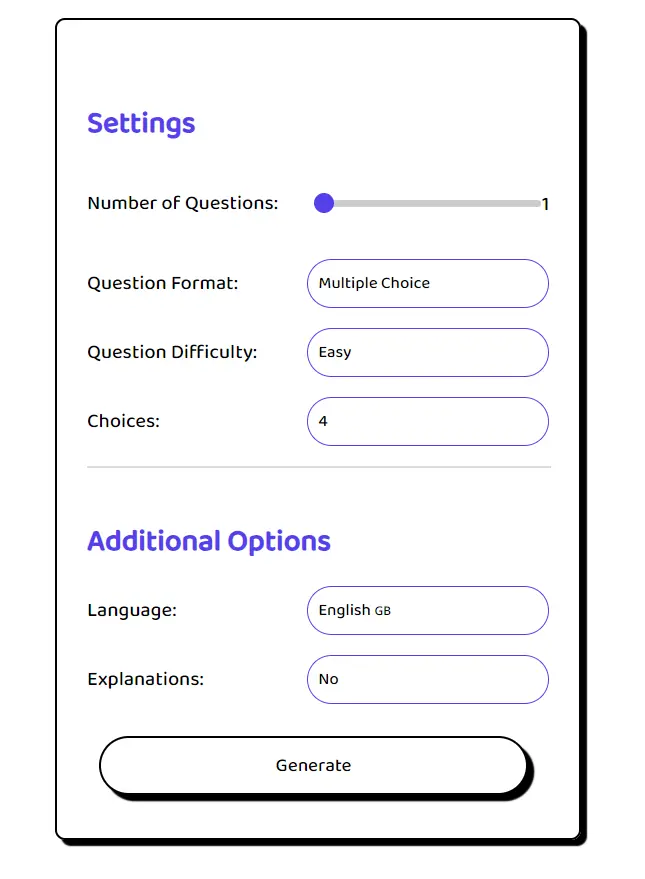 Readingdojo AI Settings