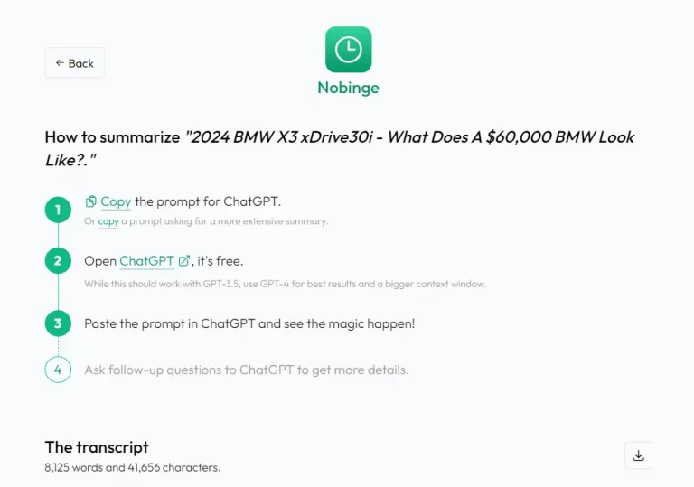 youtube-transcript-nobinge