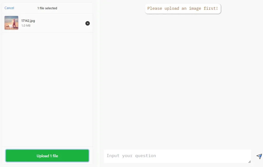 AI Describe Picture Upload Image