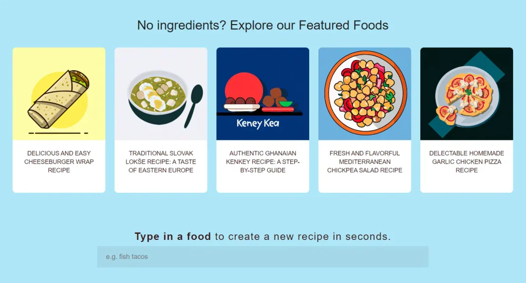 Robot AI Recipe Generator Featured