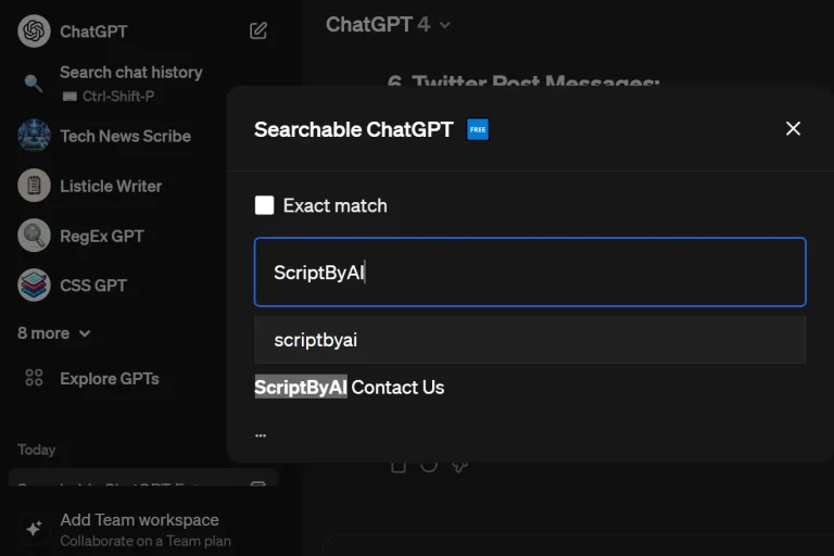 Instantly Search Your ChatGPT Chats With Searchable ChatGPT Extension