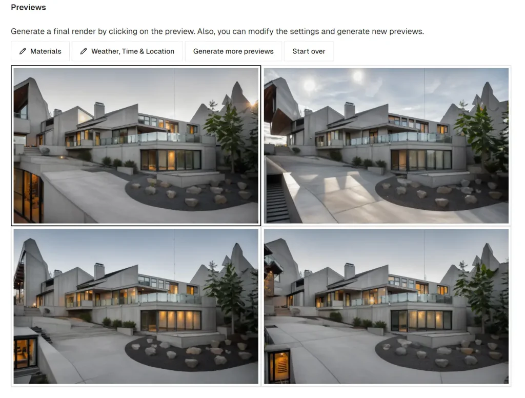 Render A House AI Previews