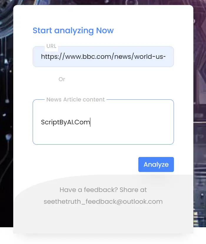 Seethetruth AI Input