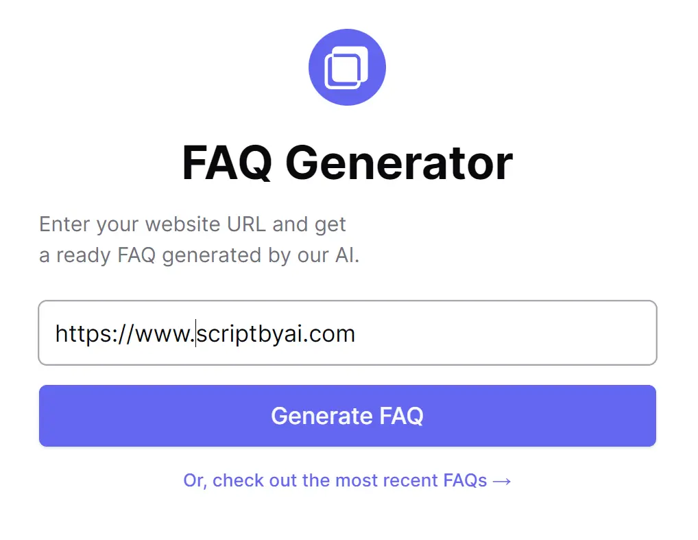 AI FAQ Generator Enter URL