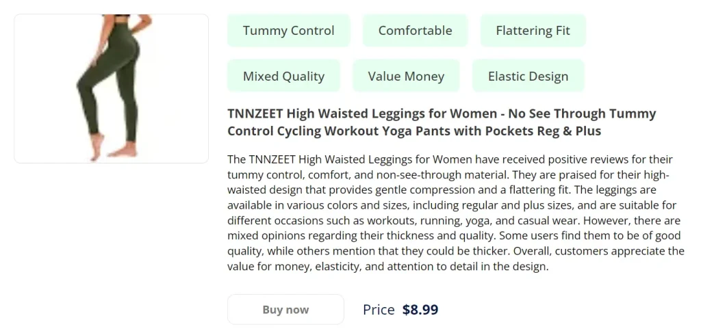 Mindcommerce AI Shopping Search Engine Result