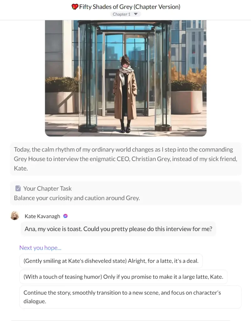 Ohai AI Chatbot Fifty Shades of Grey