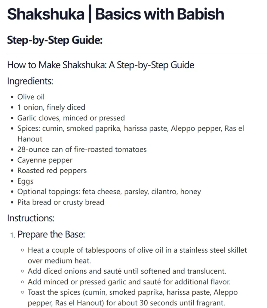 Stepify Shakshuka Recipe