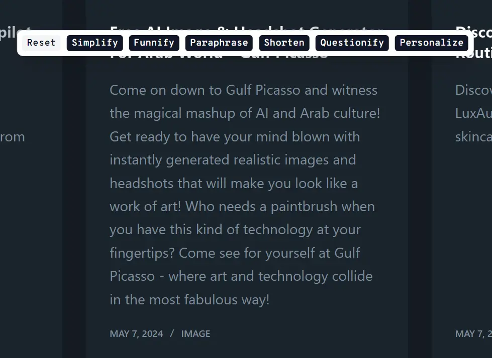 AI Copywriter Result