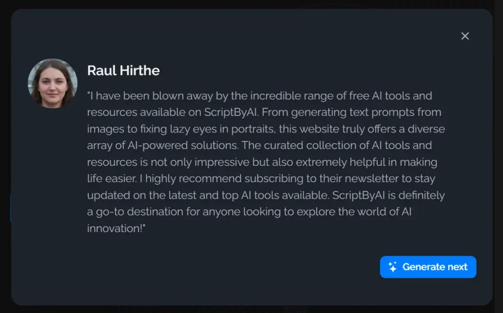 Testimonial Easy Result