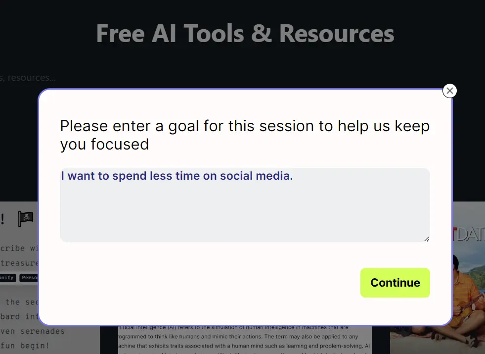 Tiempo AI Extension Goal