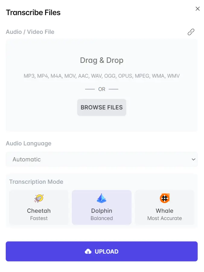 Yescribe AI transcription tool upload
