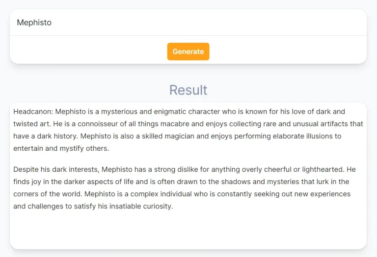 Free AI Headcanon Generator