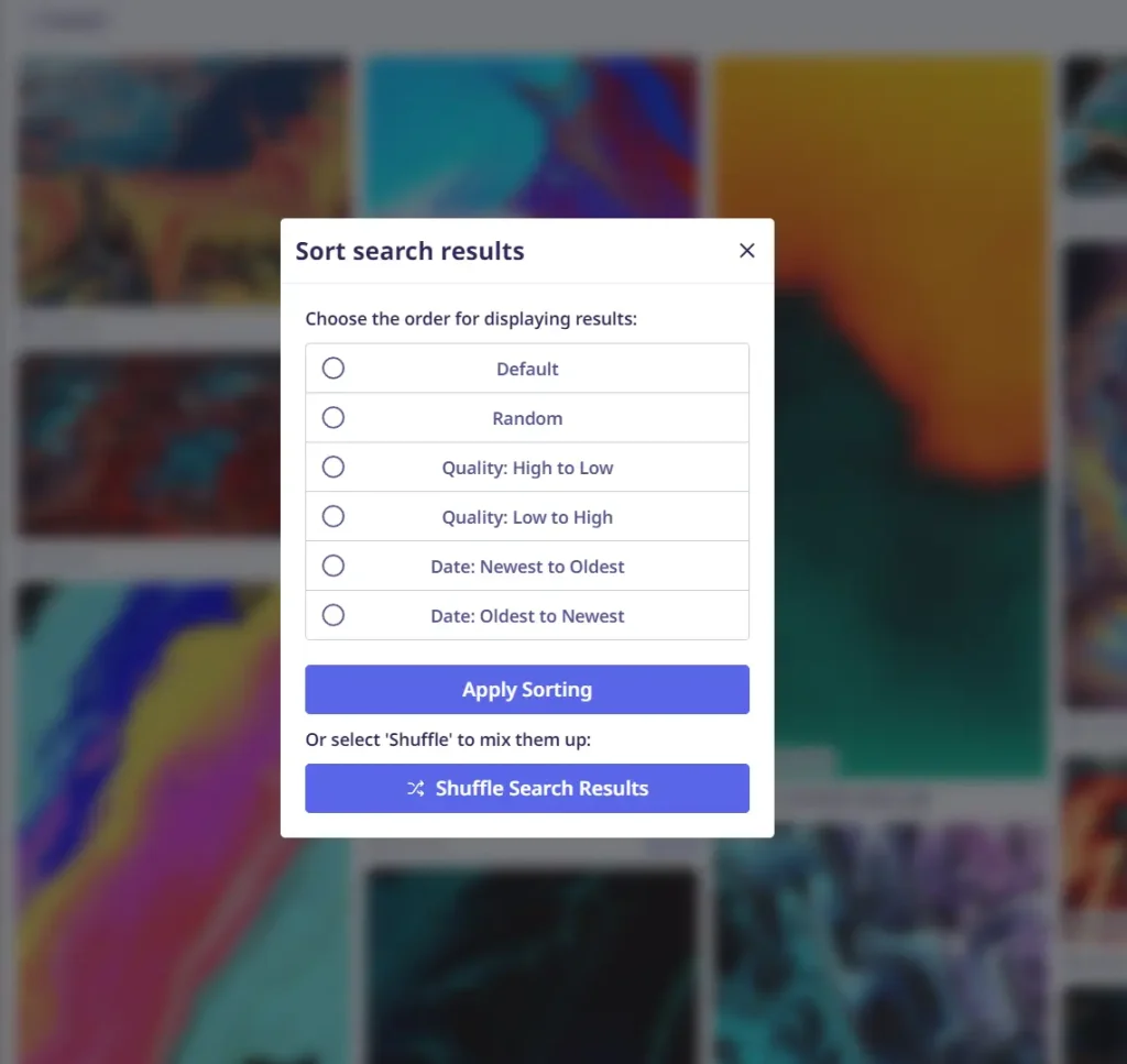 Lenso AI Image Search Engine Sort
