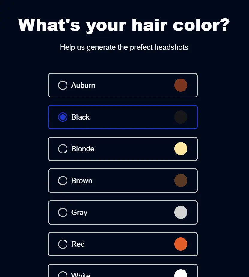 Supawork AI headshot generator hair color