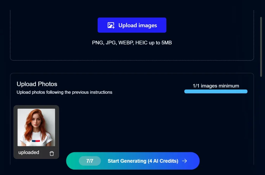 Supawork AI headshot generator upload photo