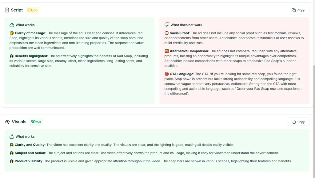 AI Ads Analyzer Script Visuals