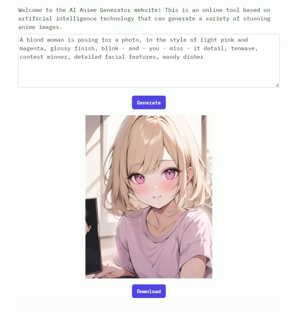AI Anime Generator Result