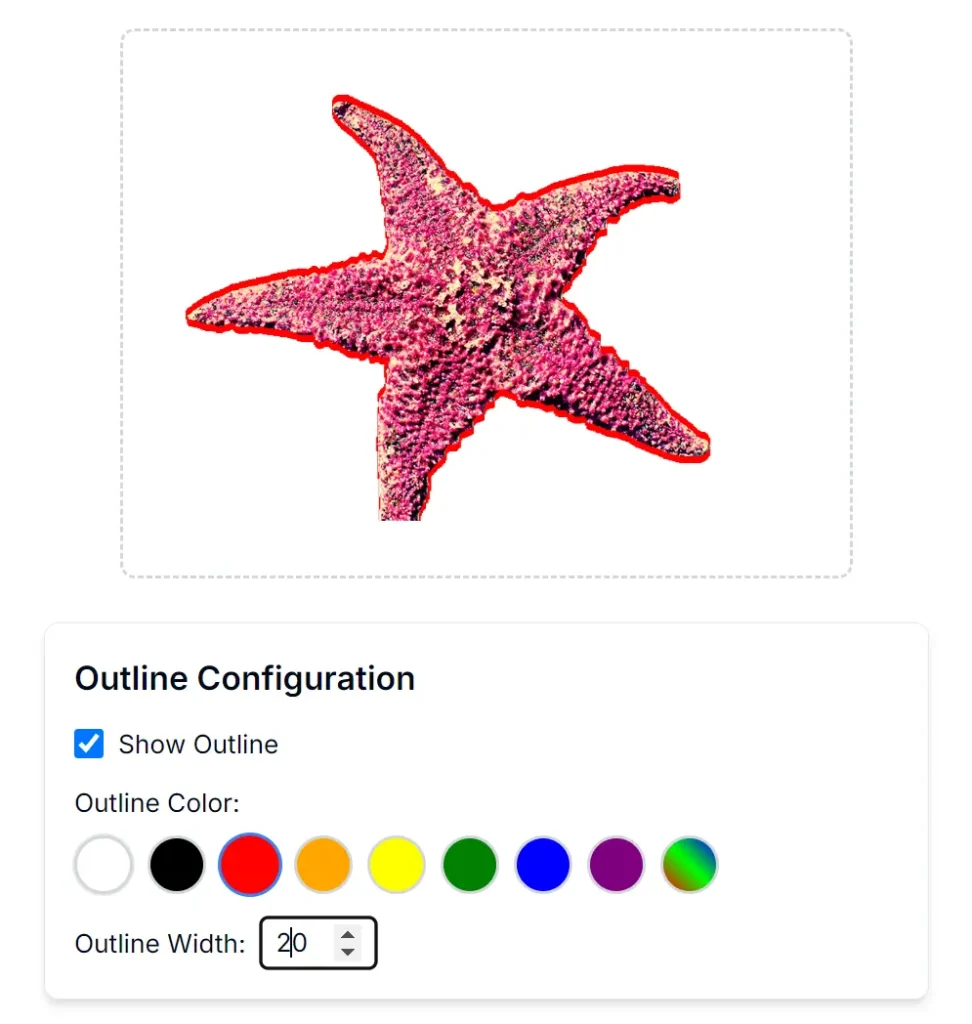 AI Outline Picture Starfish Settings