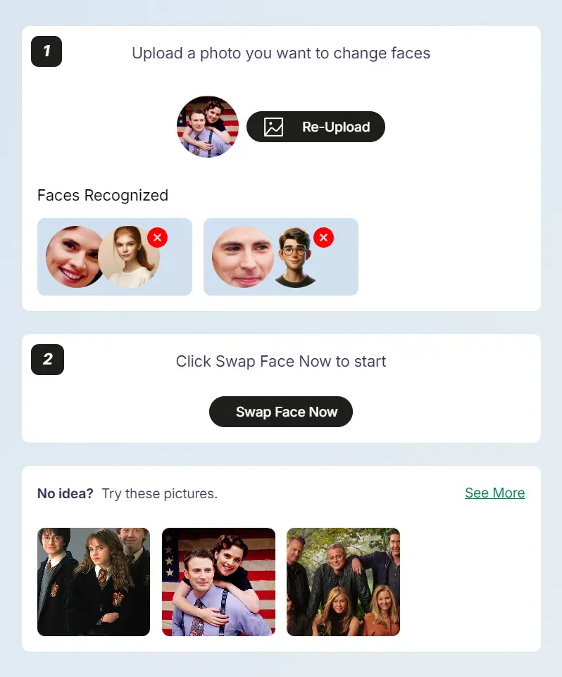AI Face Swapper Upload