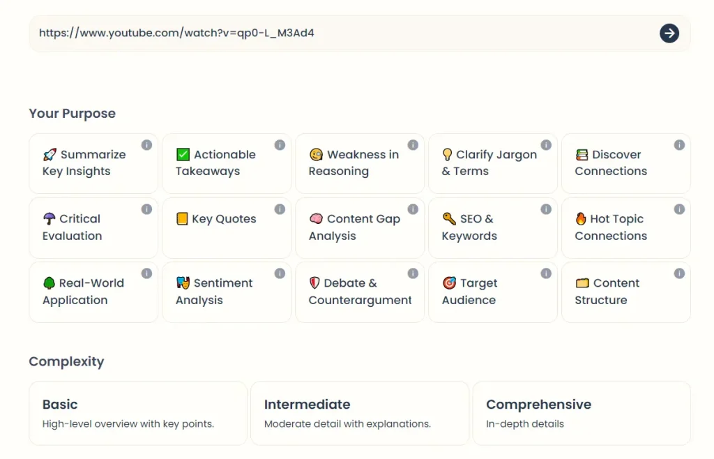 Tubit AI YouTube video analysis
