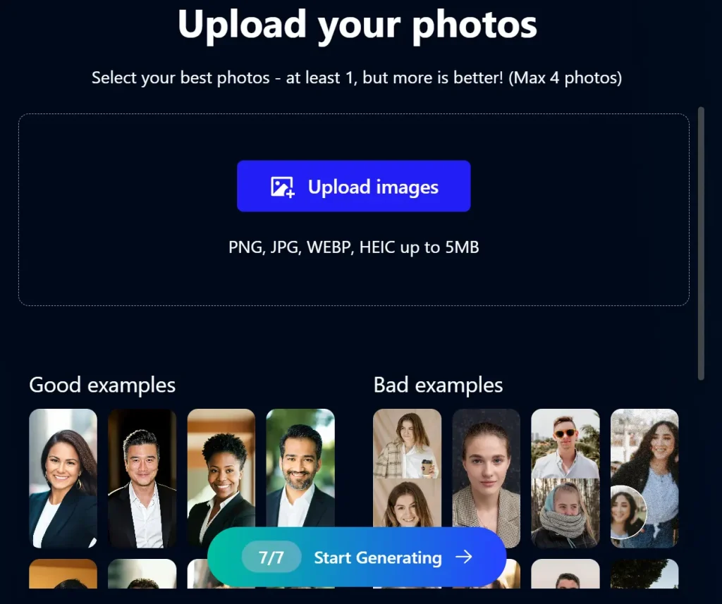 HeadshotMaster AI Headshot Generator Upload