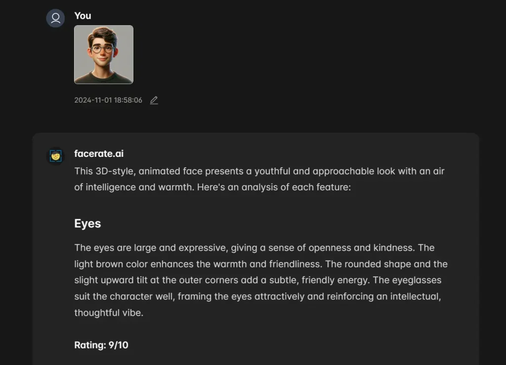 FaceRate Male Example