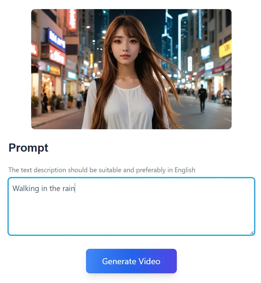 ImageToVideo AI Enter Prompt