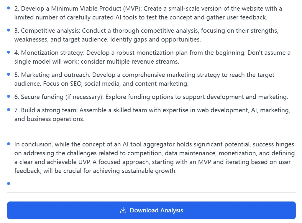 Stat AI business idea validator download PDF