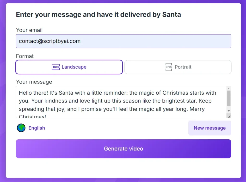 AI Santa Video Input