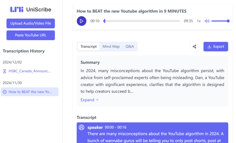 transcription-mindmap-faqs-uniscribe