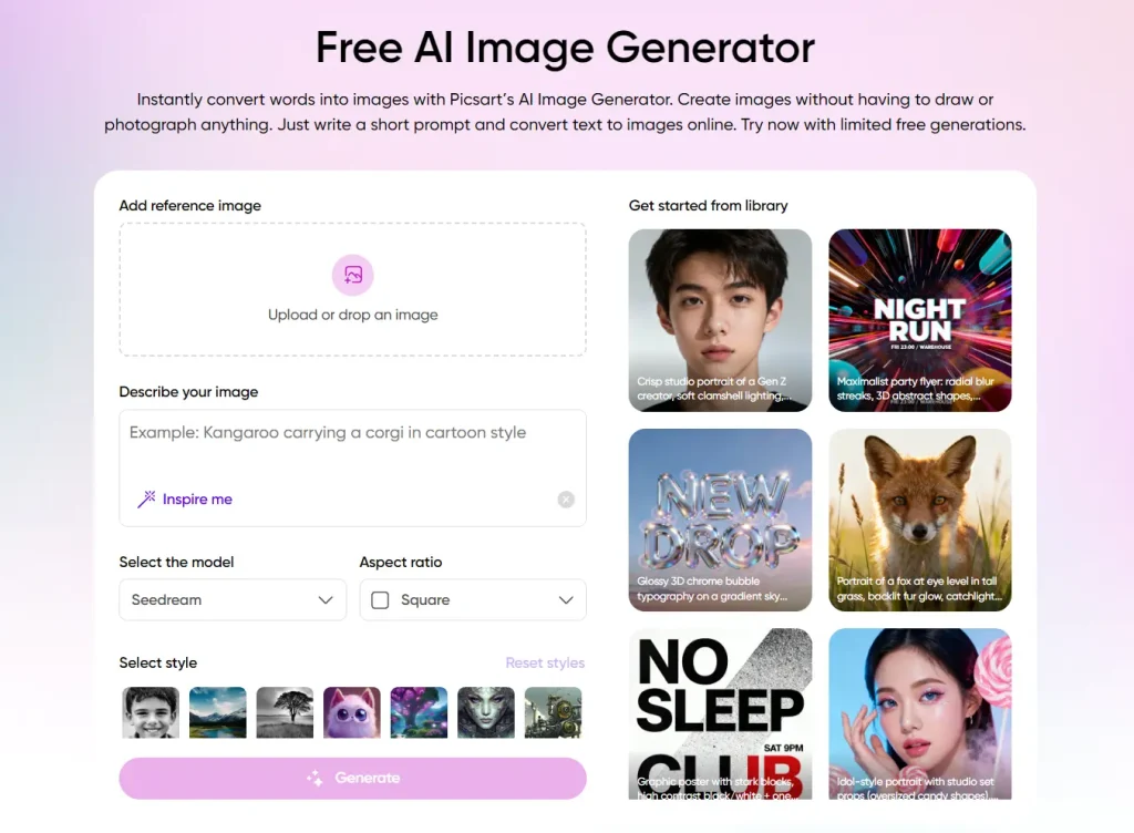 Picsart Image Generator
