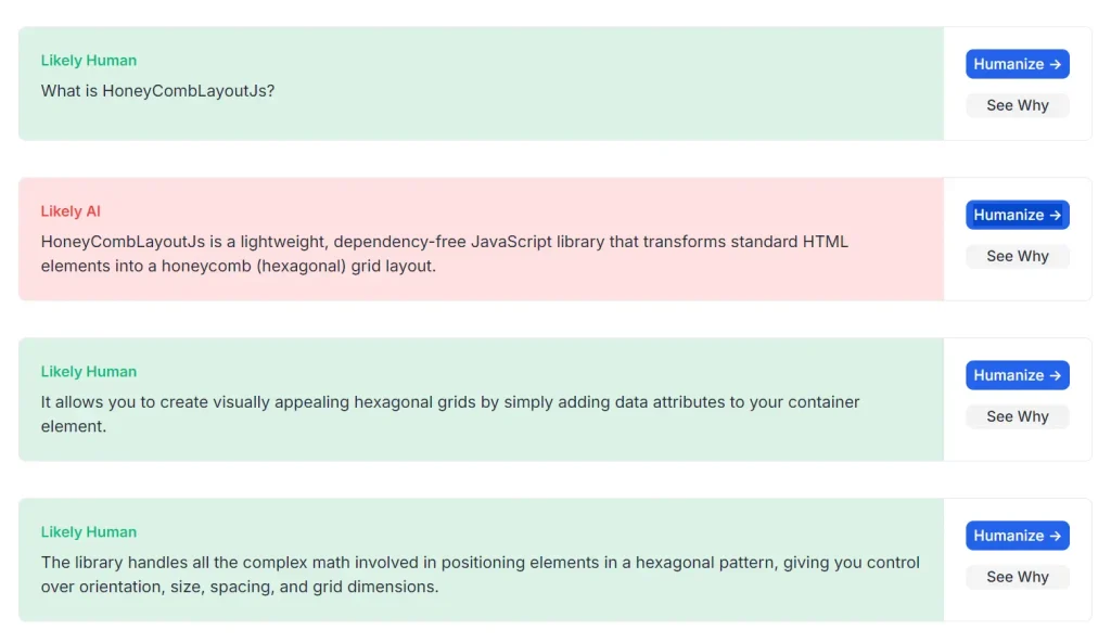 AI Text Checker Sentences
