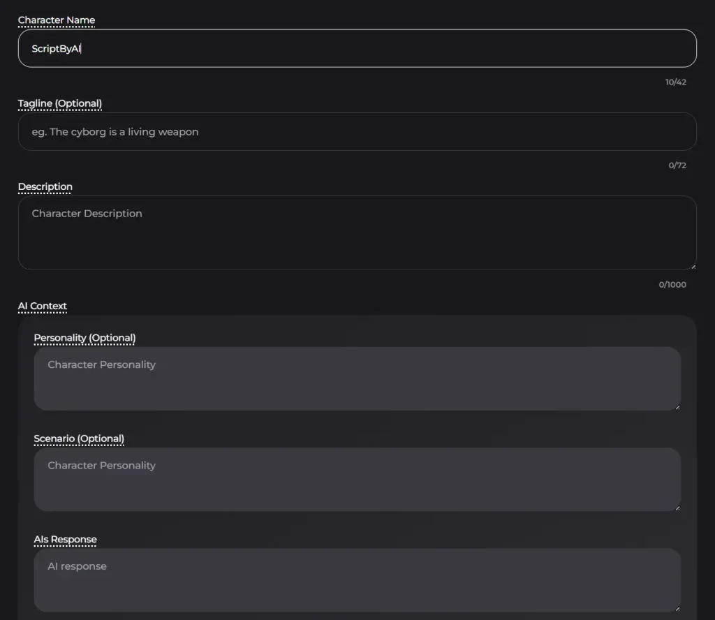 LoreMate Create Character