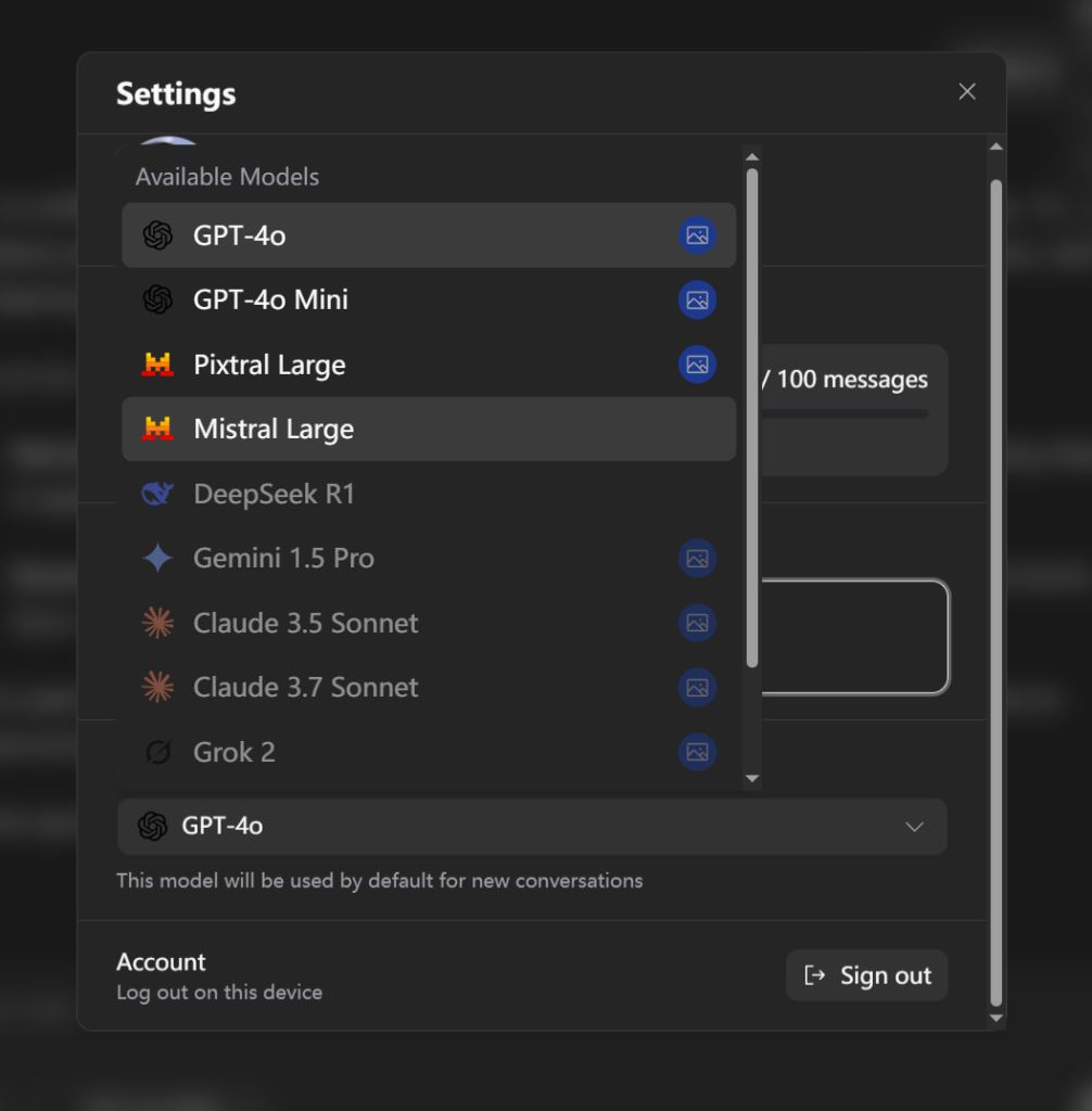 Zola Chat Select Model