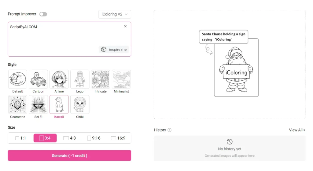 icoloring Turn Text to Coloring Page