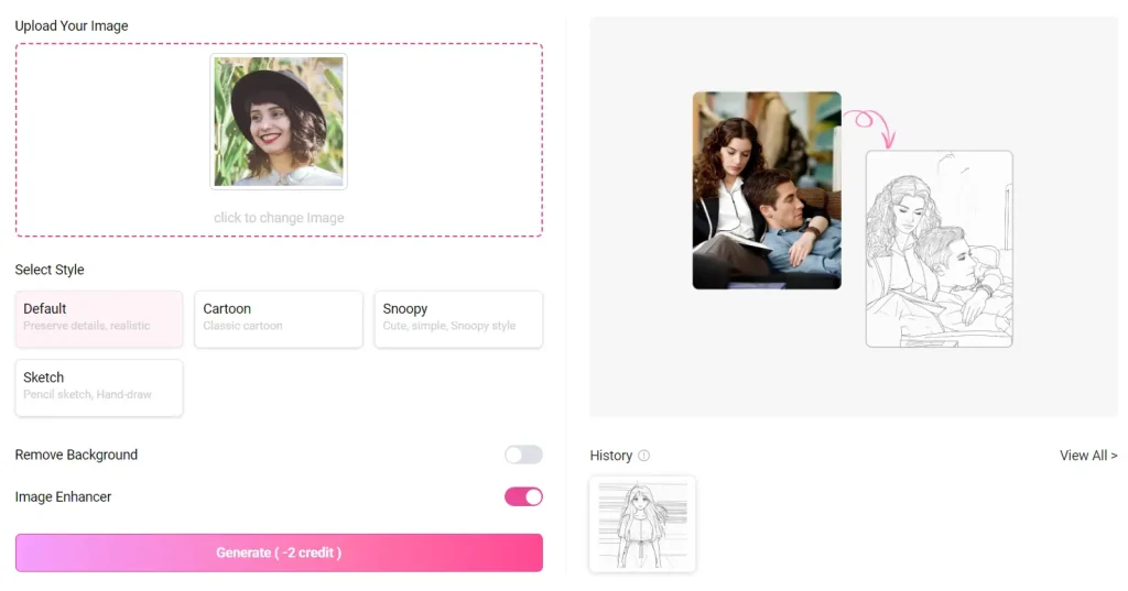 icoloring Turn image to Coloring Page