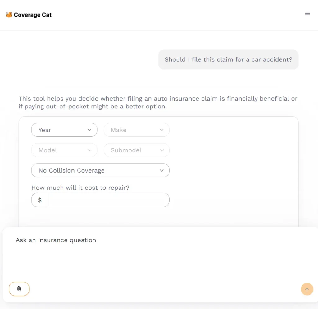 Coverage Cat Should I file this claim for a car accident