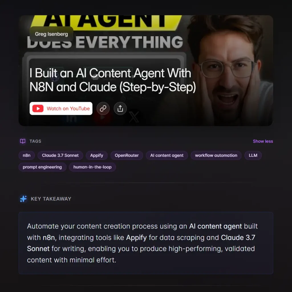 YouTubeGist Takeaway