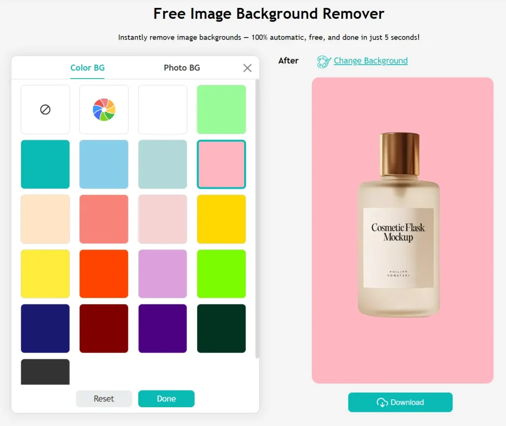 automatic-background-removal Change BG Color