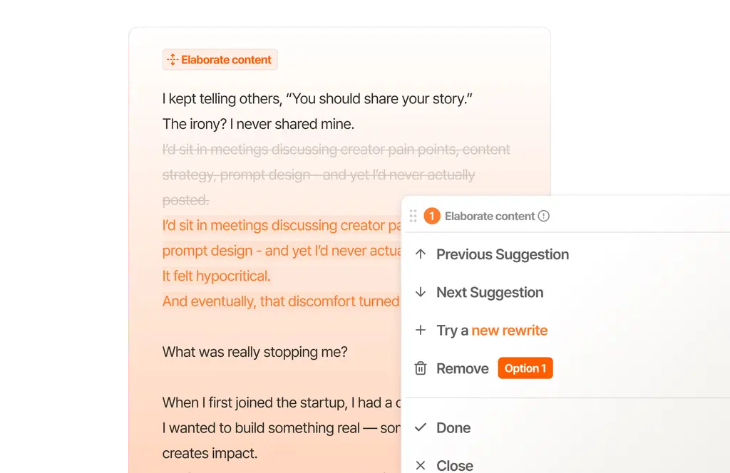 syndy Elaborate content