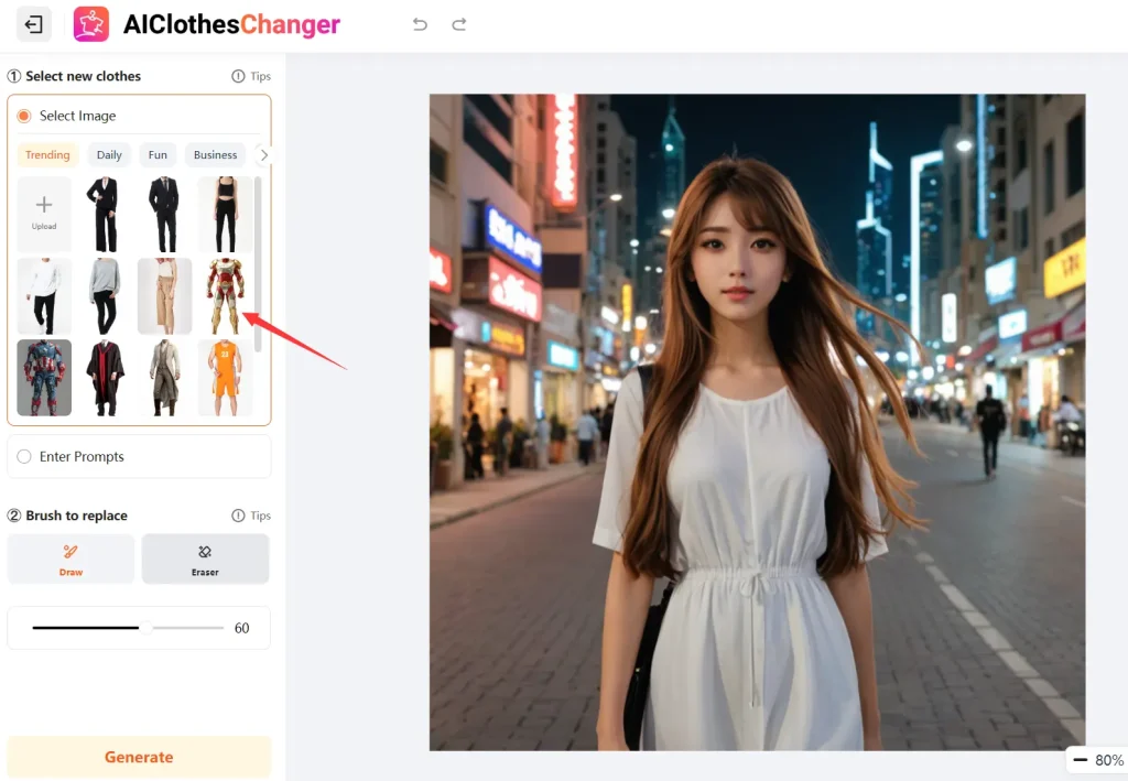 AI Clothes Changer Select Image
